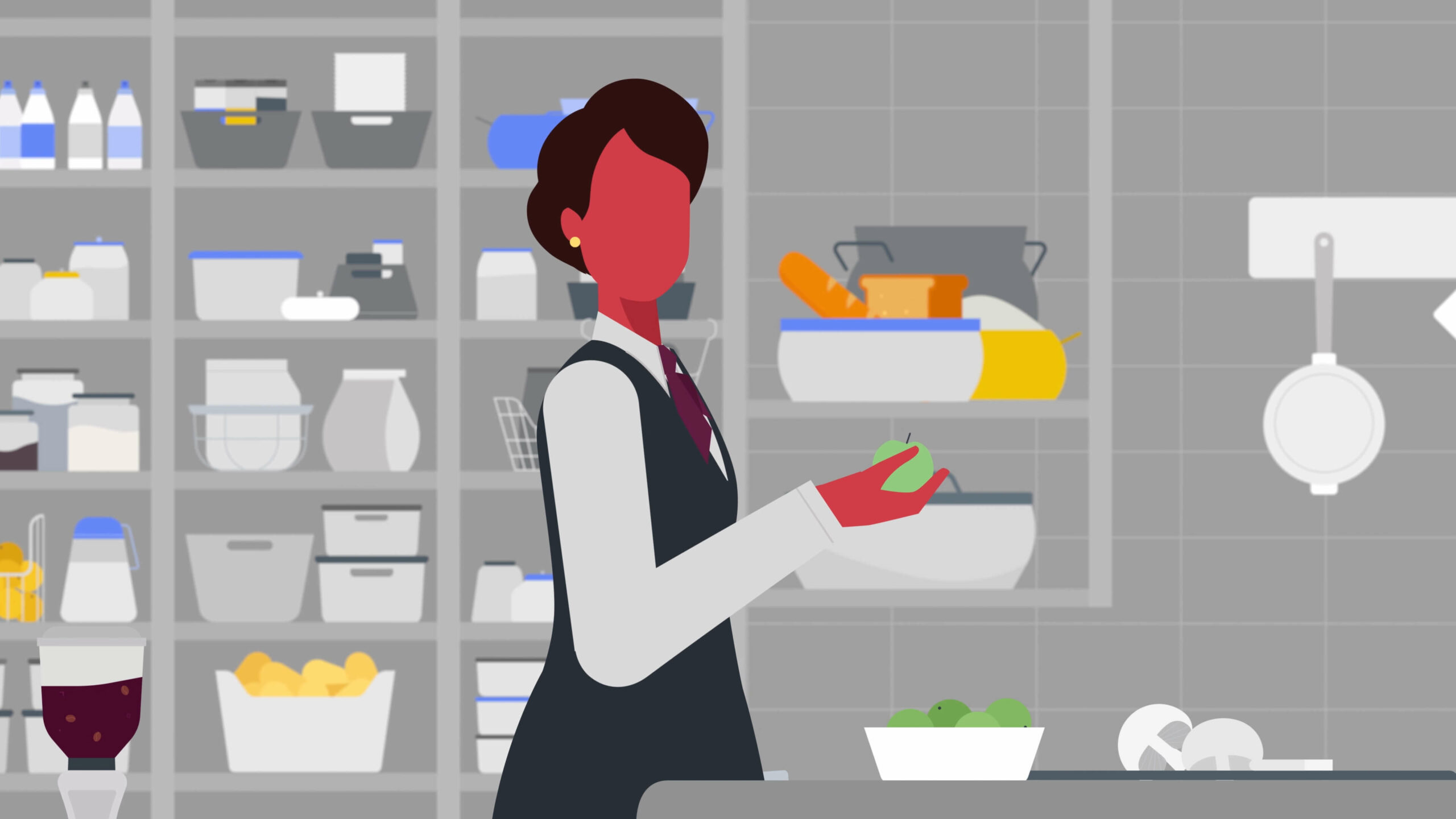 short animated video showcasing health and safety protocols in hospitality industry