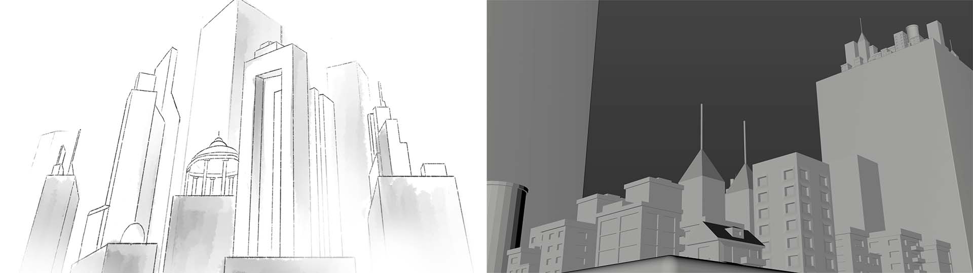 Storyboard sketch for 3d video project