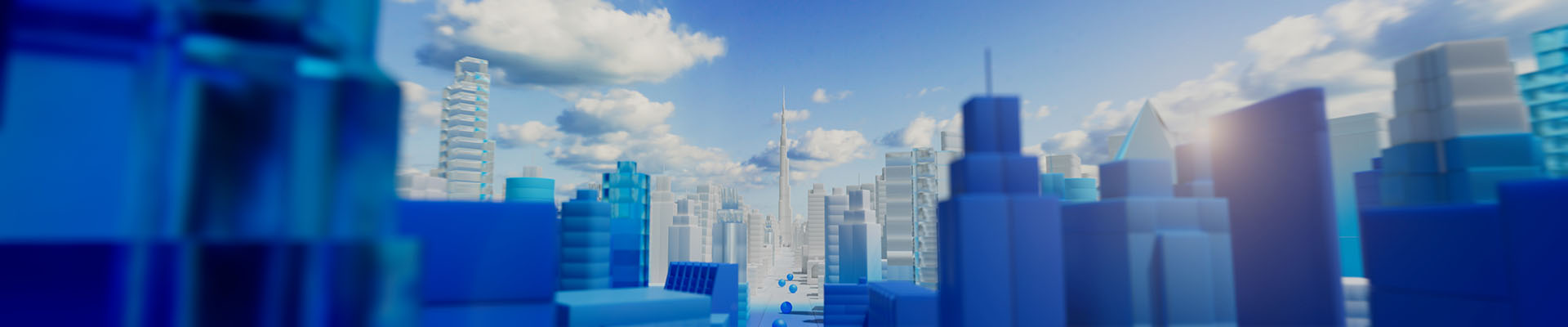Dubai skyline 3D scene
