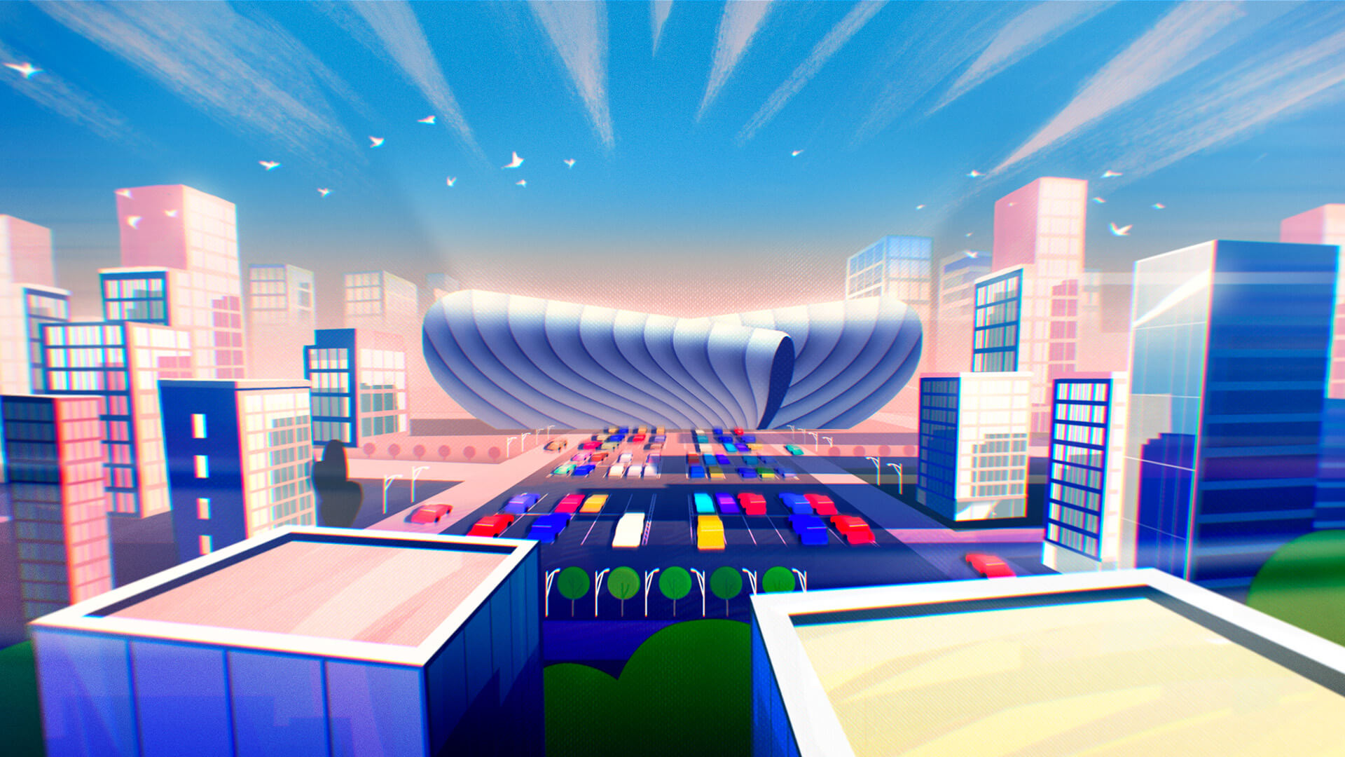 Athletic stadium animation