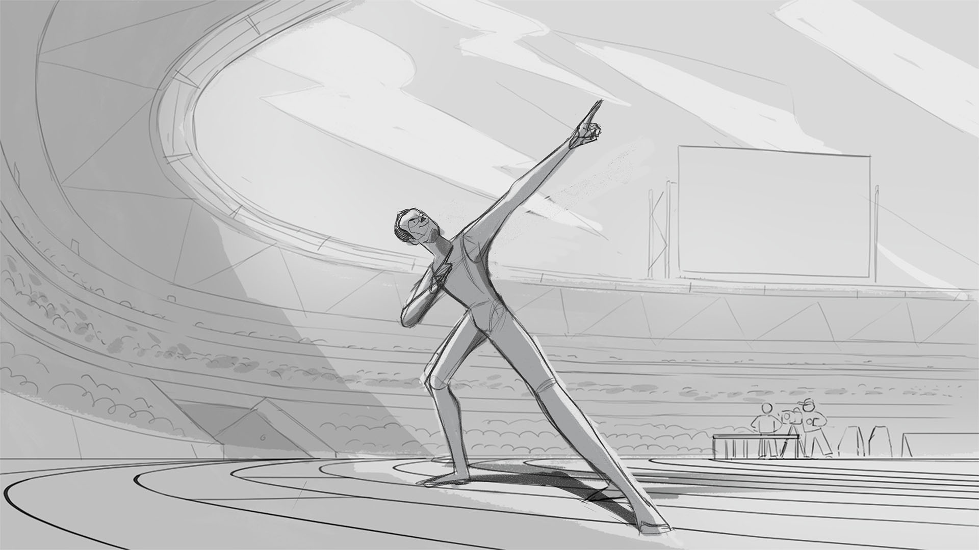 Usain Bolt pose sketch